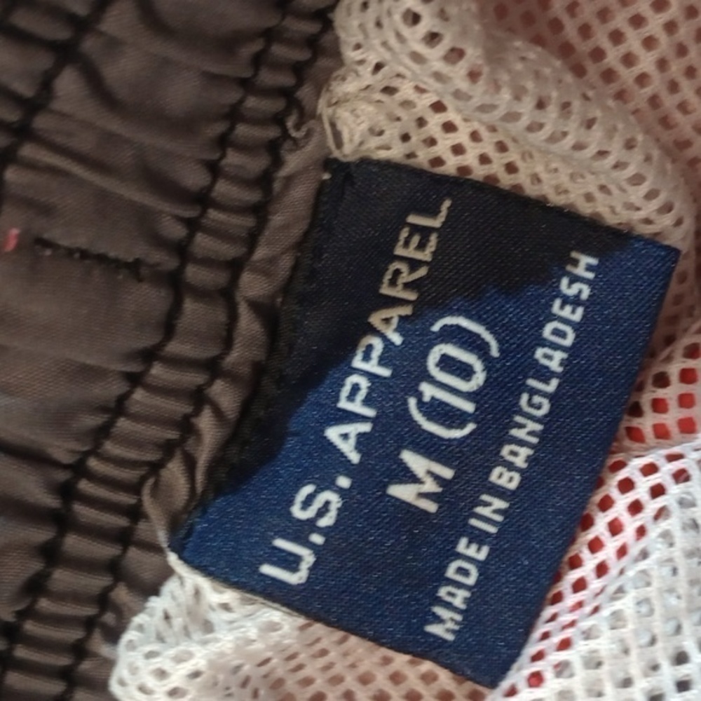 NWOT U.S. Apparel boys swim trunks shorts, size medium (10), red grey - Picture 4 of 4